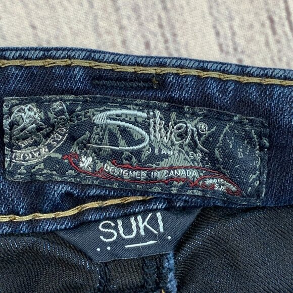 Silver Jeans Suki sz 28 Mid Super Skinny Dark Wash Inseam 30.5" - Picture 11 of 13